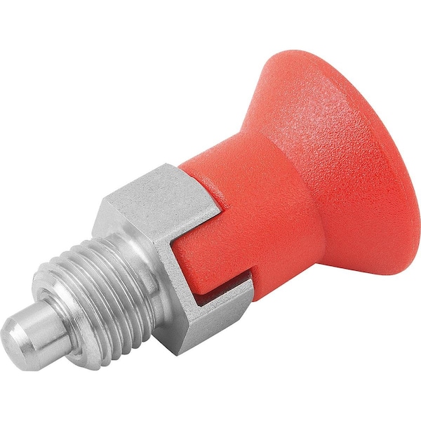 Indexing Plunger Size:9 D1=M06X0, 75, D=3, Form:C W Locking Slot Wout Locknut, Short Vers, Stainless